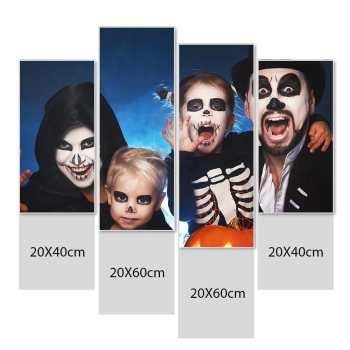 Halloween Gift Photo Framed Wall Art Canvas Print - 4 pcs - Giftlab