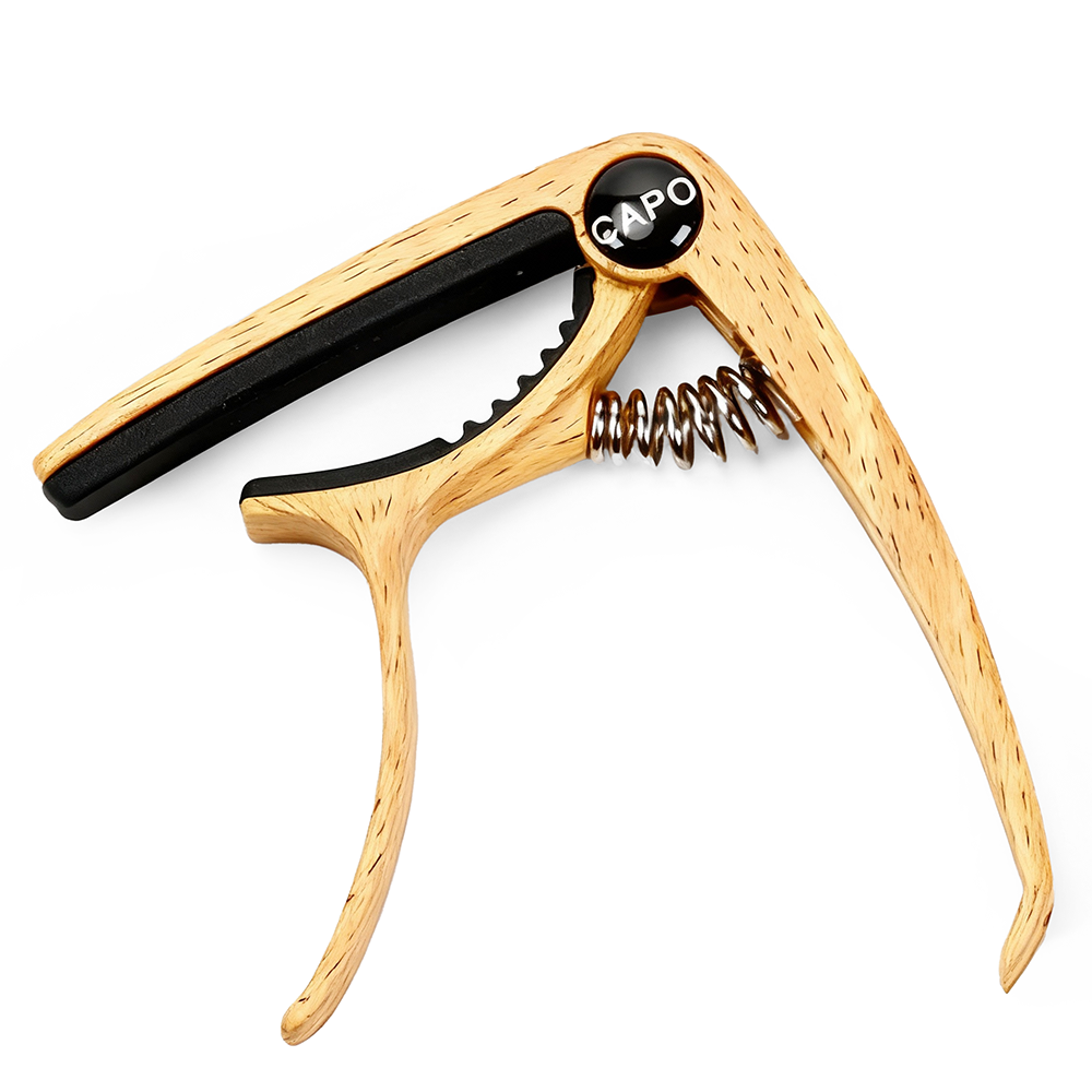 Personalized Metal Guitar Capo with Wood Grain, Custom Message, Engraved Guitar Pick, Birthday Gift, Fathers days Gift for Guitarists - namenecklace