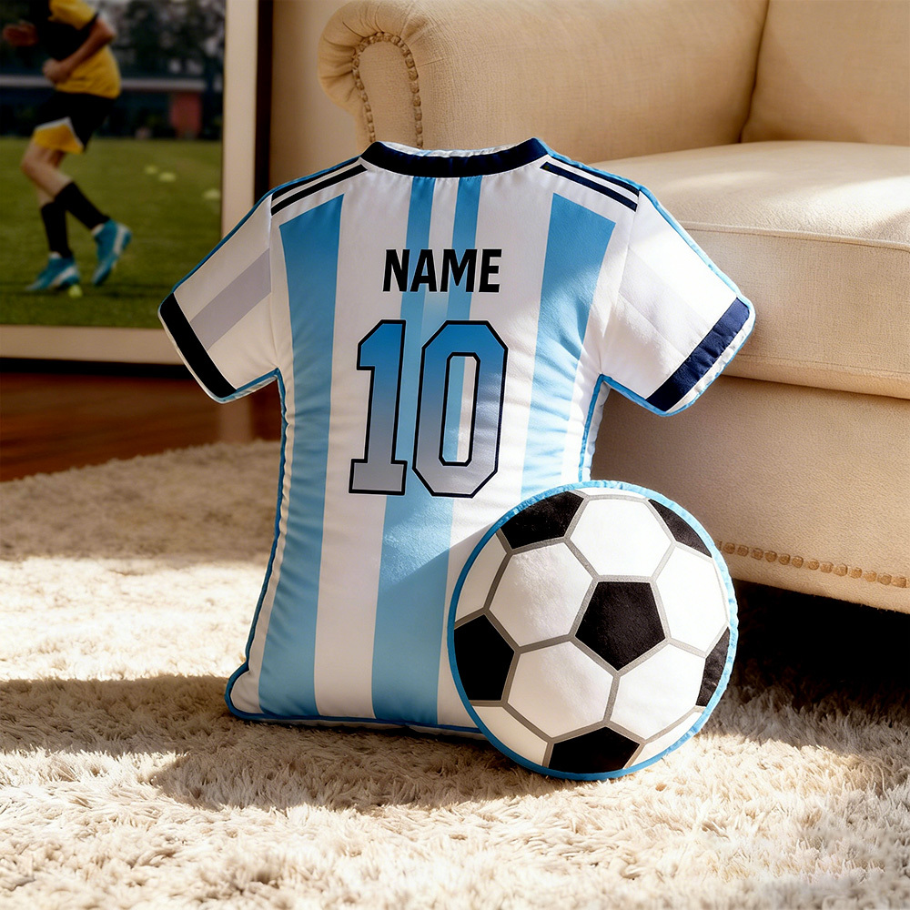 Custom Name and Number for Fans Personalized Graphic3DPrint Soccer Jersey Pillow