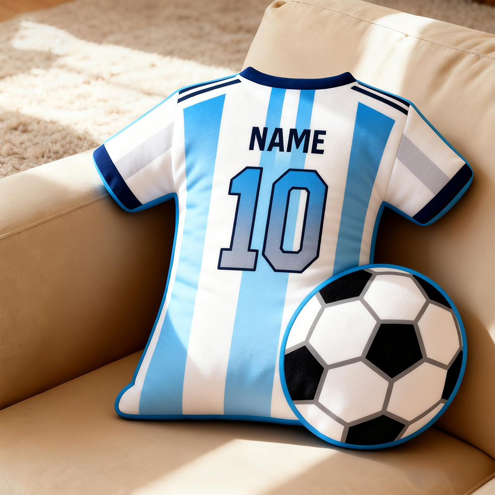 Custom Name and Number for Fans Personalized Graphic3DPrint Soccer Jersey Pillow