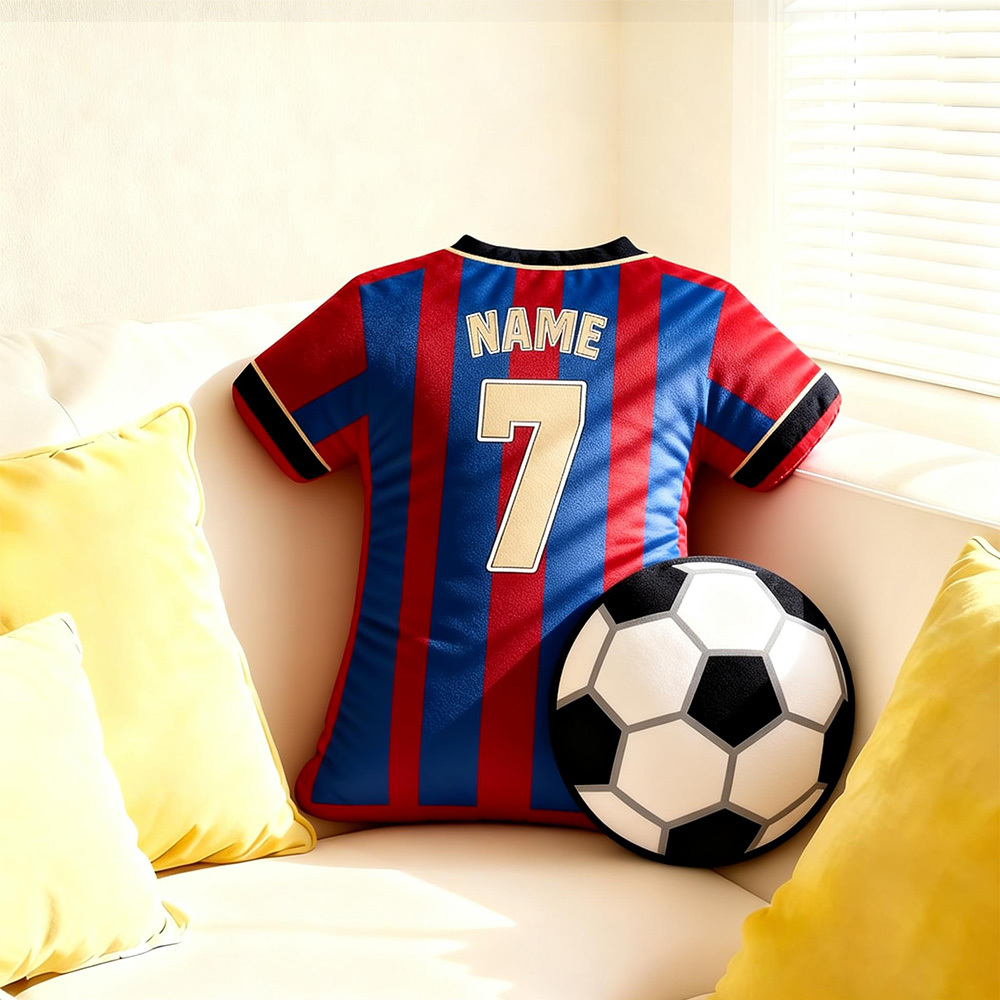 Custom Name and Number for Fans Personalized Graphic3DPrint Soccer Jersey Pillow