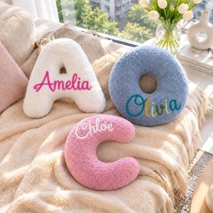 Personalized Letter Pillow Custom Name Initial Alphabet Throw Pillow Birthday Gift for Kids Home Decor Gift Housewarming Gift