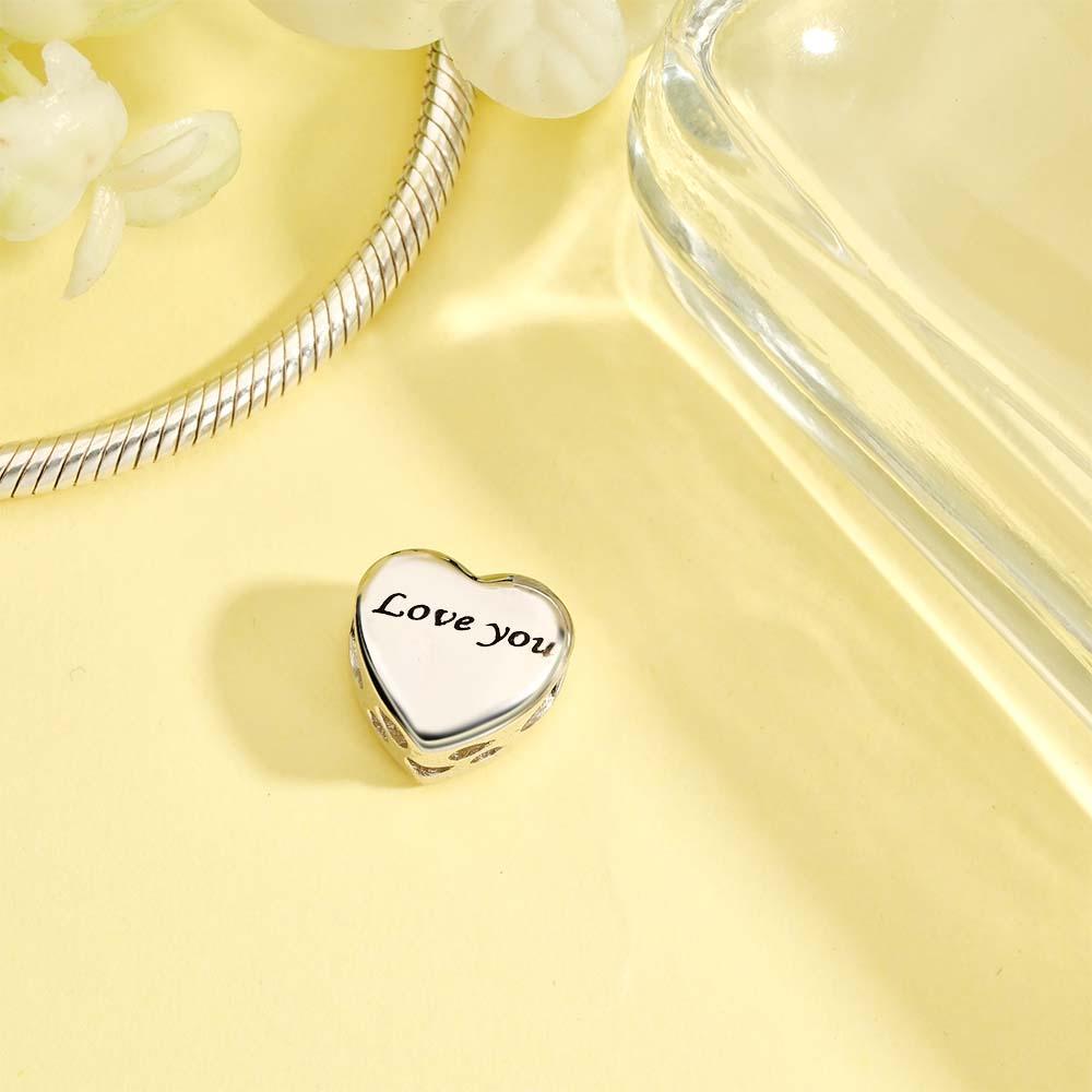 Personalized Heart-Shaped Photo Charm With Text Romantic Gifts For Her - NameNecklace