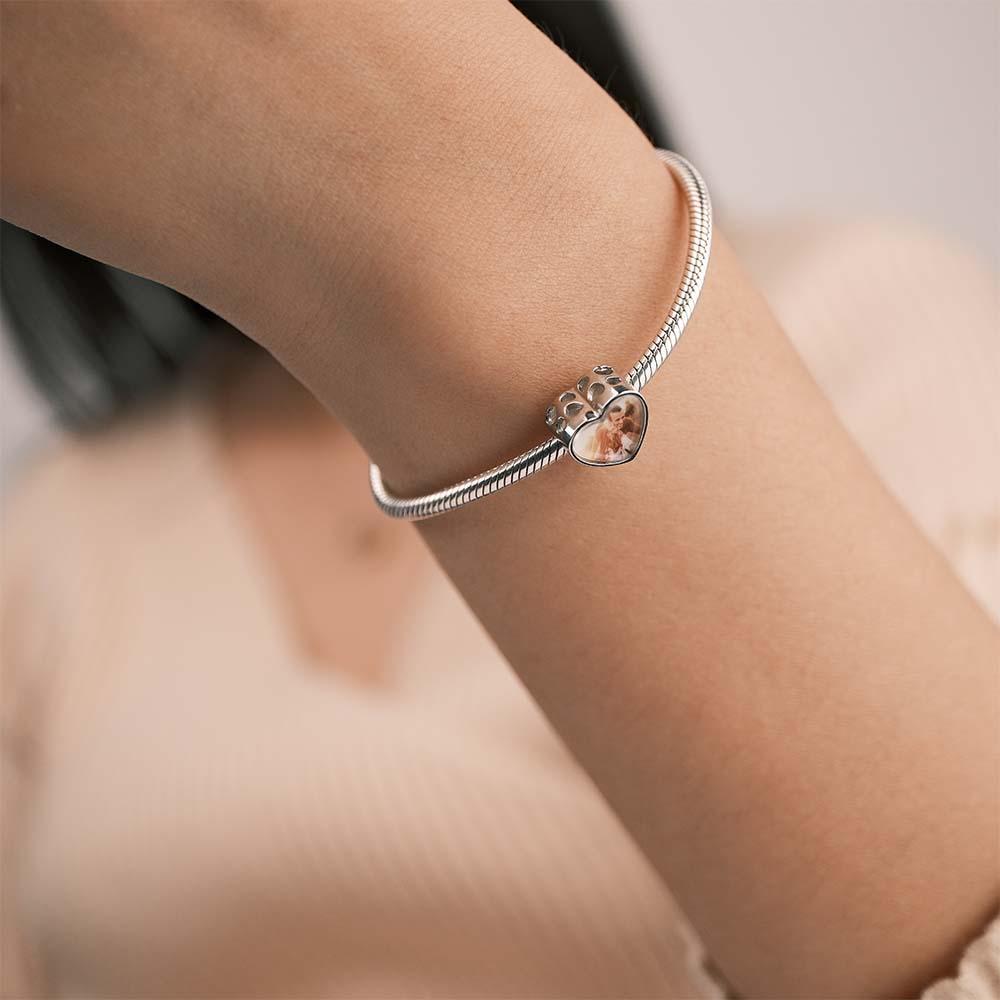 Personalized Heart-Shaped Photo Charm With Text Romantic Gifts For Her - NameNecklace