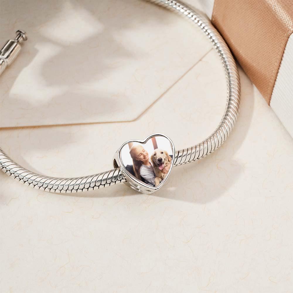 Custom Photo Heart Charm Zircon Decor Pet Dog Design Gifts For Pet Lovers - NameNecklace