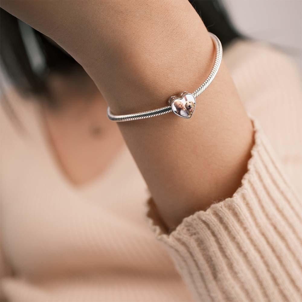 Custom Photo Heart Charm Zircon Decor Pet Dog Design Gifts For Pet Lovers - NameNecklace