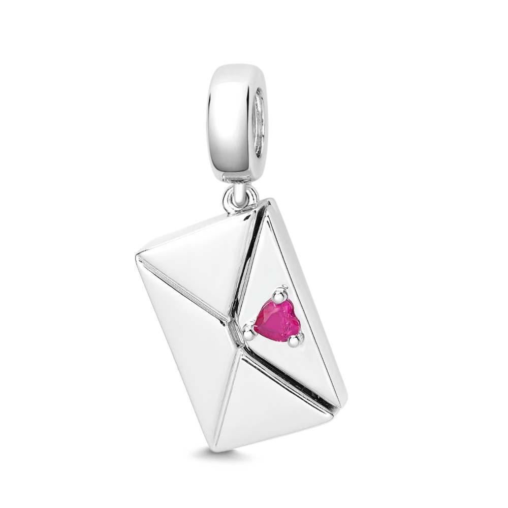 Engravable Openable Envelope Charm With Birthstone Creative Love Letter Pendant Jewelry For Her - NameNecklace