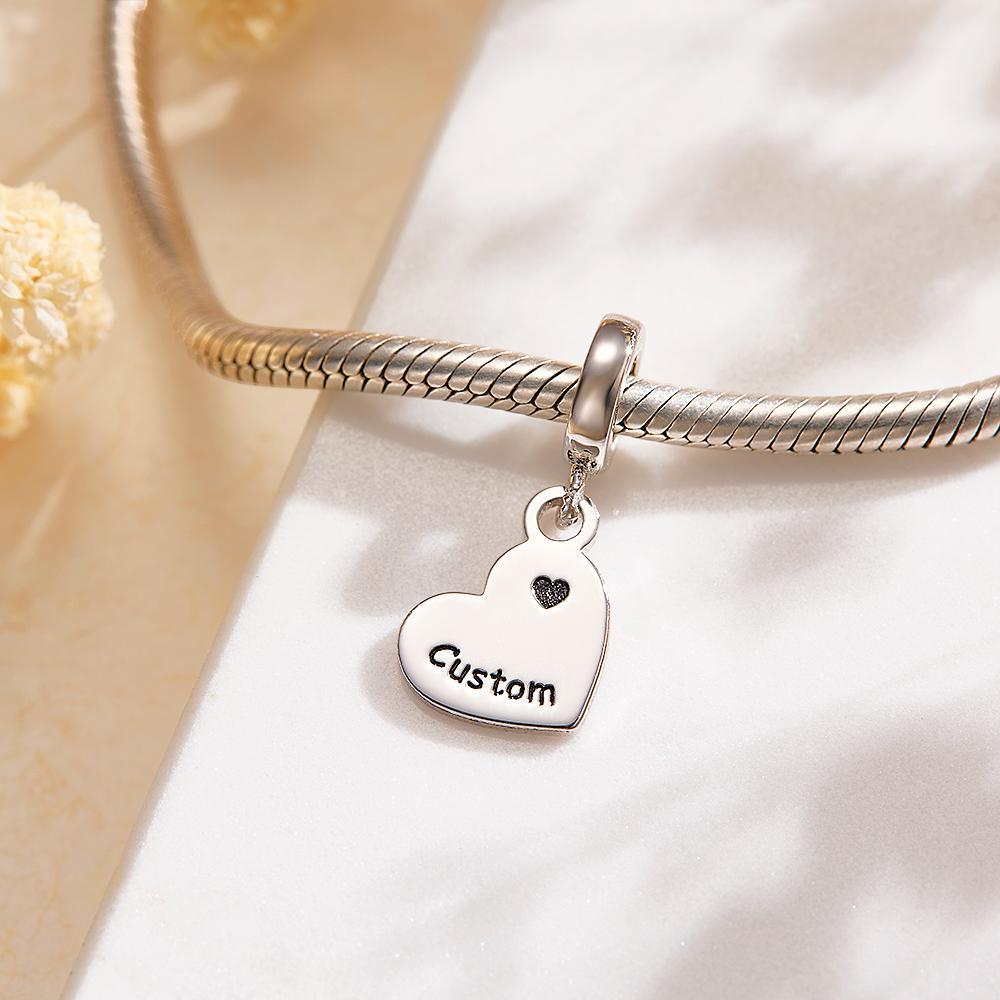 Engravable Charm Set Hollow Out Heart Pendant Mother's Day Gifts - NameNecklace