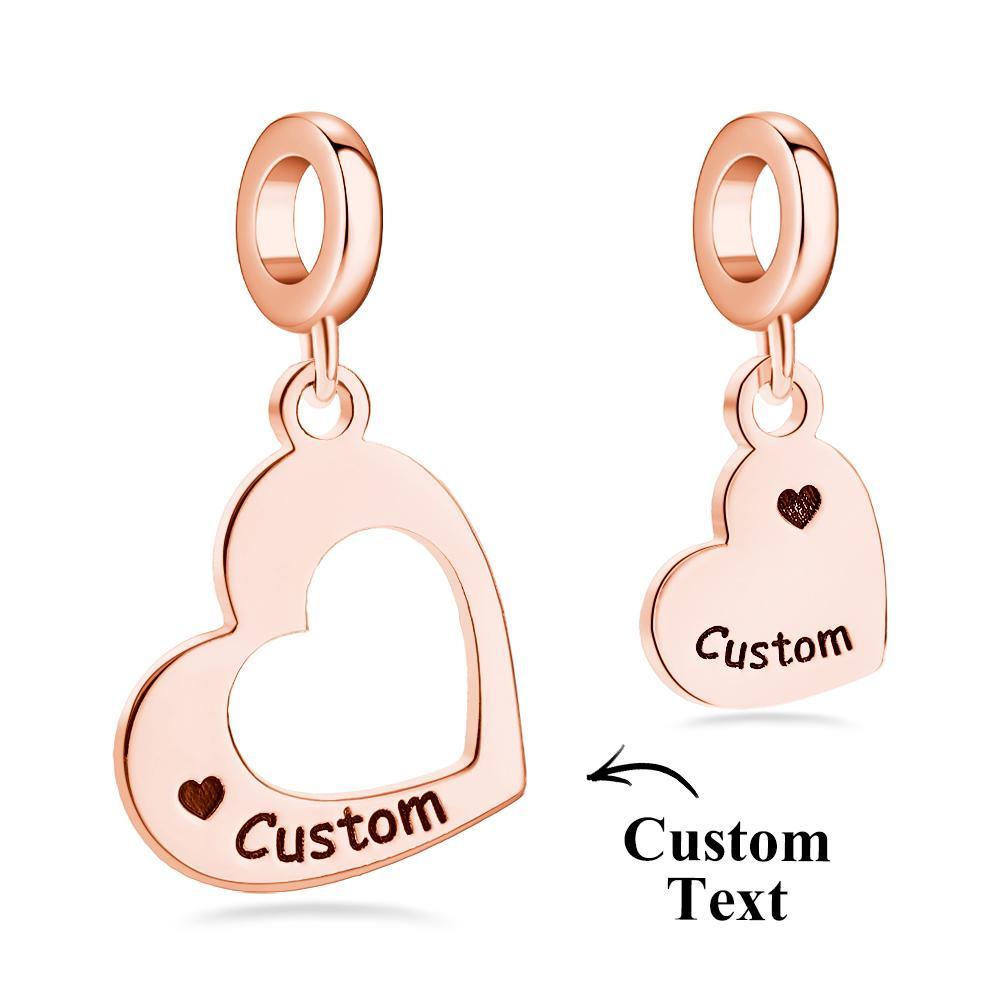 Engravable Charm Set Hollow Out Heart Pendant Mother's Day Gifts - NameNecklace