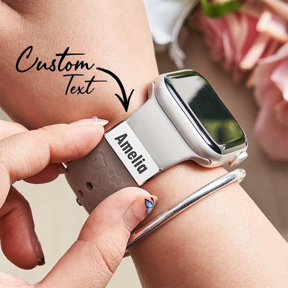 Personalised Name Apple Watch Charm - Custom Strap Accessory, Engraved