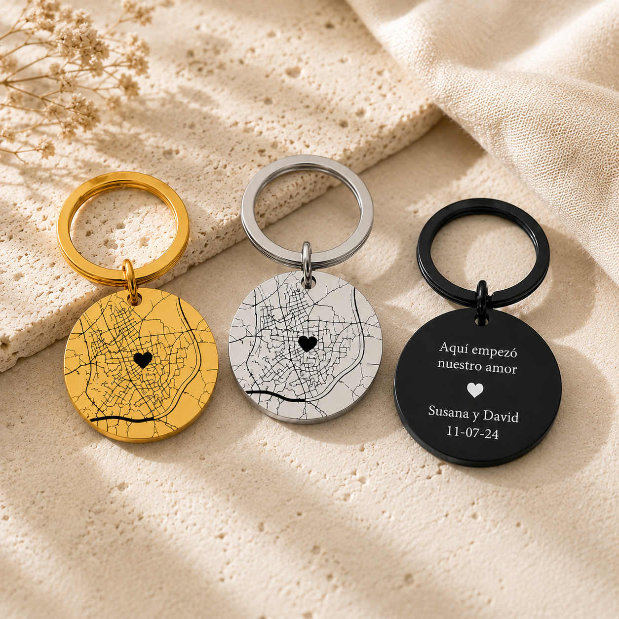 Personalized Special Location Map Keychain Custom Engraved Keychain Long Distance Gift for Couples