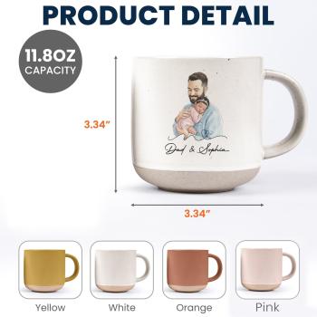 Custom Photo Watercolor Mug for New Dad Personalized The Moment You Became My Dad Ceramic Coffee Cup Father's Day Gift for Husband