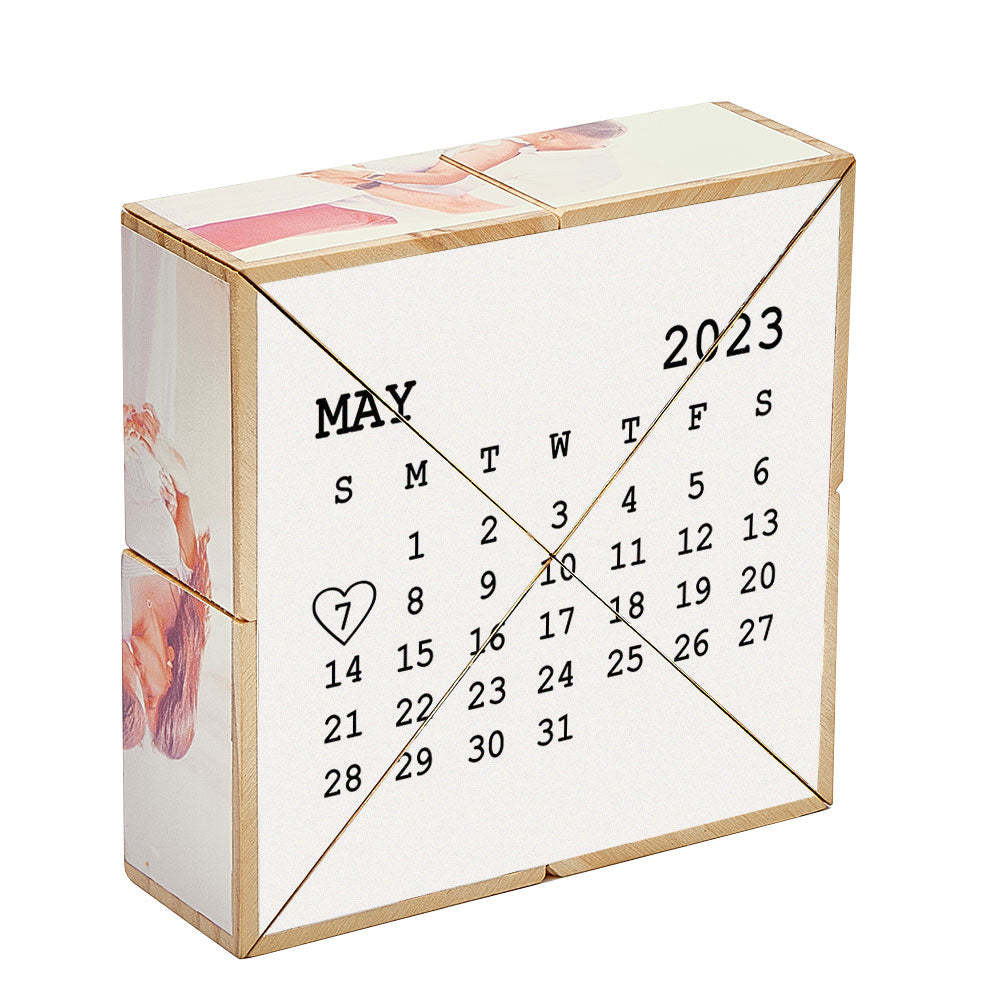 Custom Multiphoto Rubik's Cube Personalized Calendar Home Ornament Rubik's Cube - NameNecklace