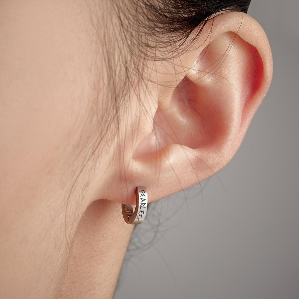 Engravable Earrings Norse Viking Trendy Earrings For Women Men - NameNecklace