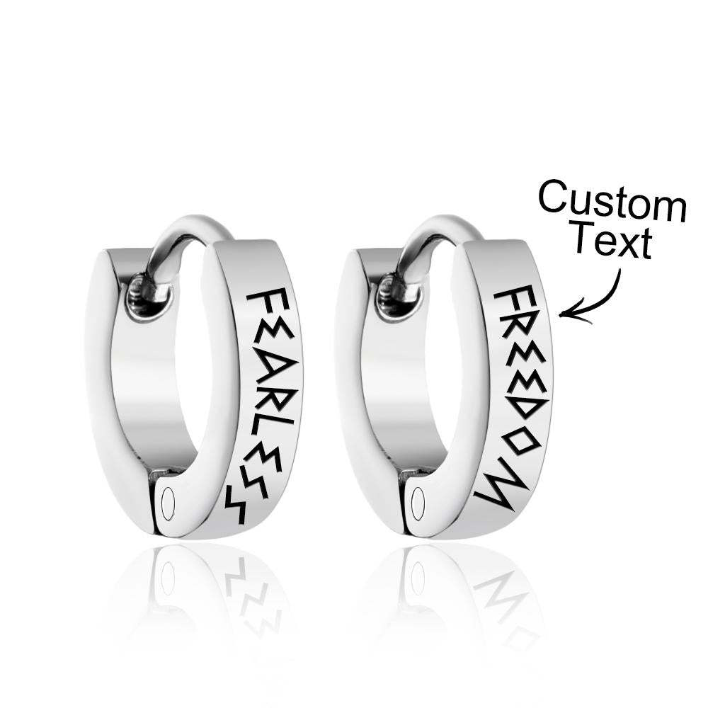 Engravable Earrings Norse Viking Trendy Earrings For Women Men - NameNecklace