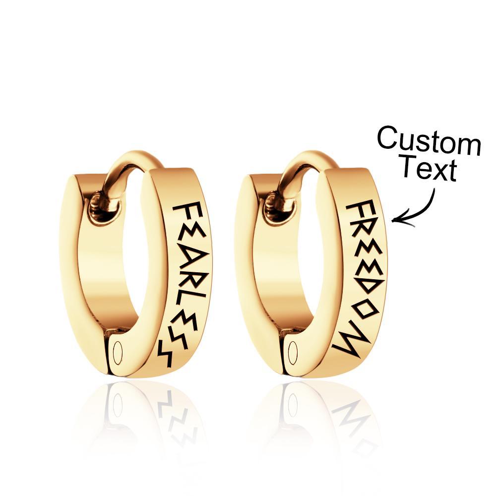 Engravable Earrings Norse Viking Trendy Earrings For Women Men - NameNecklace
