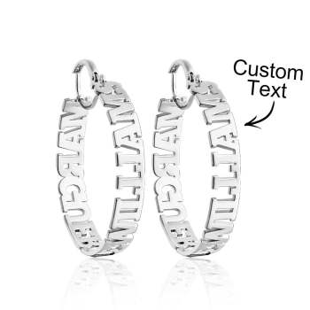 Custom Name Hoop Earring Advanced Simple Women Gifts - NameNecklace