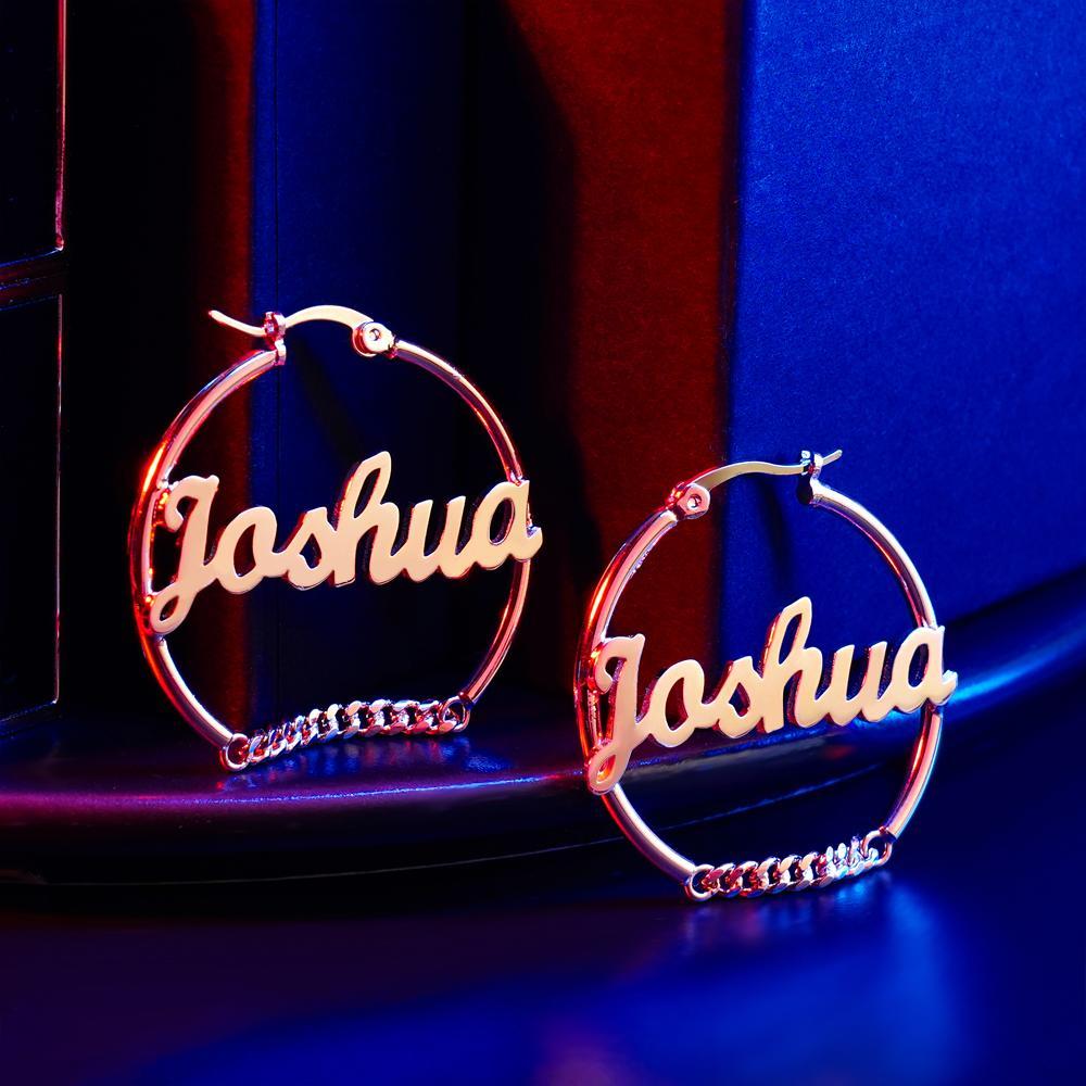 Personalized Hip Hop Name Earrings Vintage Chain Earrings Fashion Jewelry Gift For Women - NameNecklace