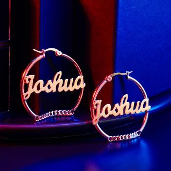 Personalized Hip Hop Name Earrings Vintage Chain Earrings Fashion Jewelry Gift For Women - NameNecklace