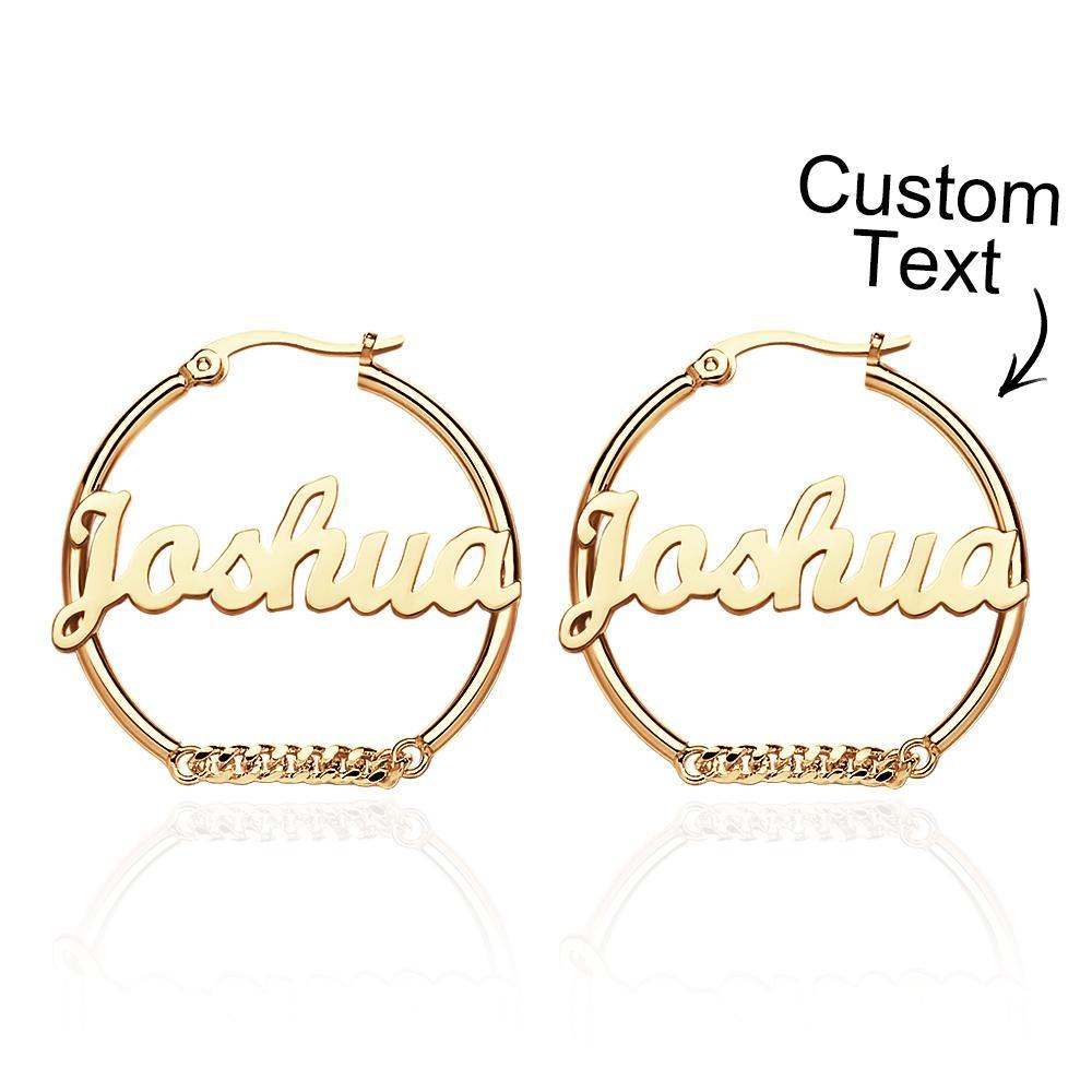 Personalized Hip Hop Name Earrings Vintage Chain Earrings Fashion Jewelry Gift For Women - NameNecklace