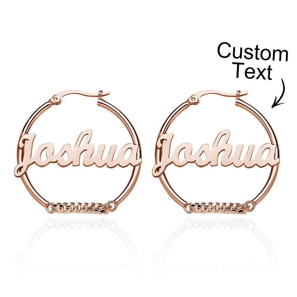 Personalized Hip Hop Name Earrings Vintage Chain Earrings Fashion Jewelry Gift For Women - NameNecklace