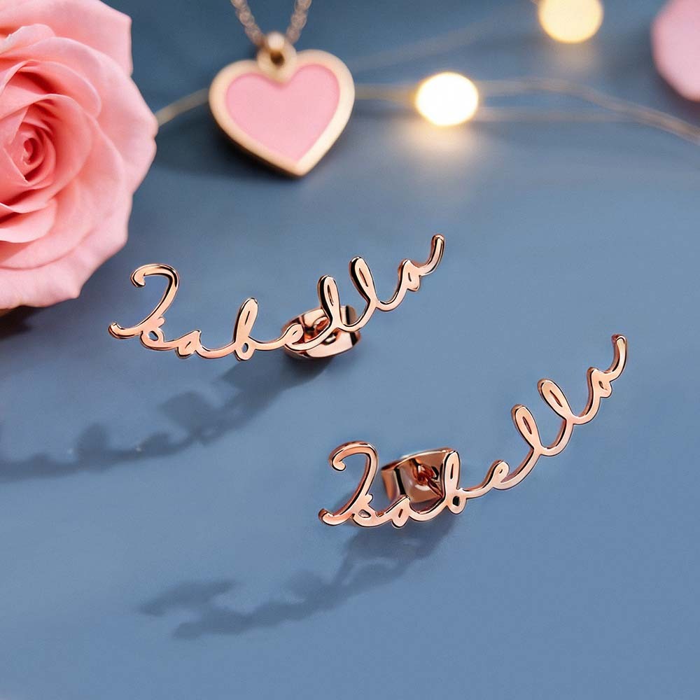 Custom Name Earrings Personalized Fashionable Name Earrings Custom Script Name Earrings Gifts for Girlfriend