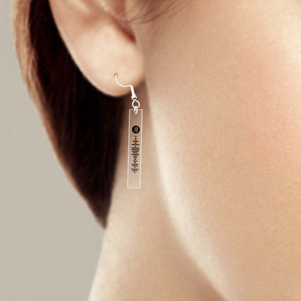 Custom Spotify Code Earrings Gift for Her - NameNecklace