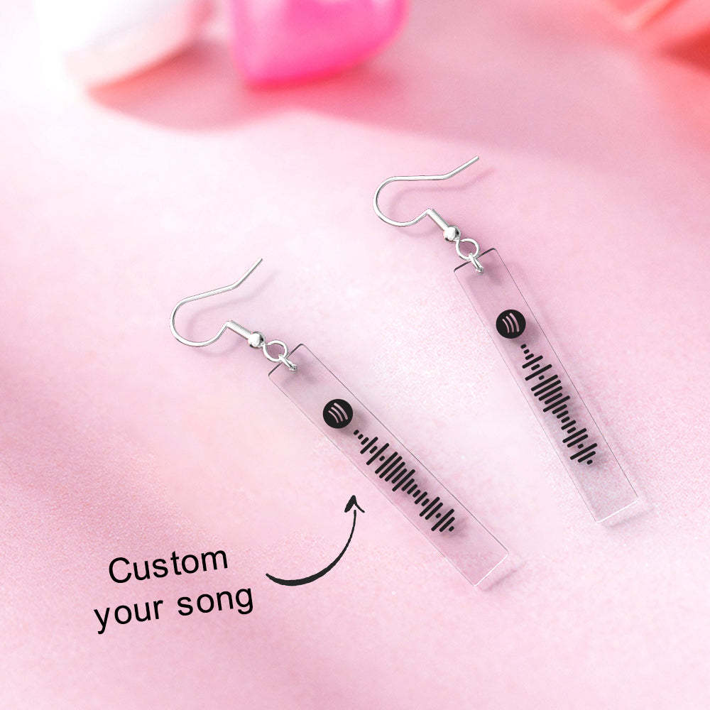 Custom Spotify Code Earrings Gift for Her - NameNecklace