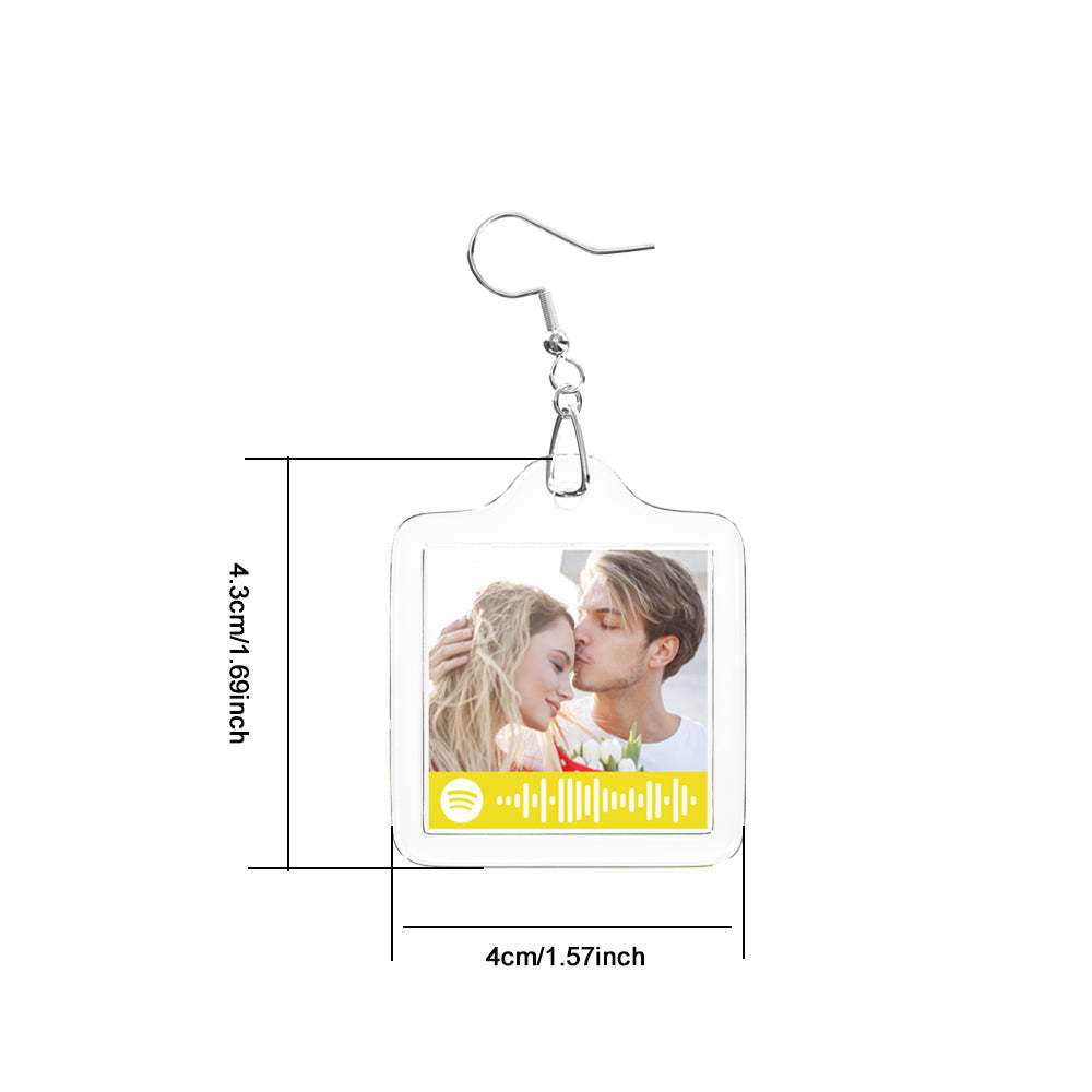 Custom Spotify Code Earrings Gift for Her - NameNecklace