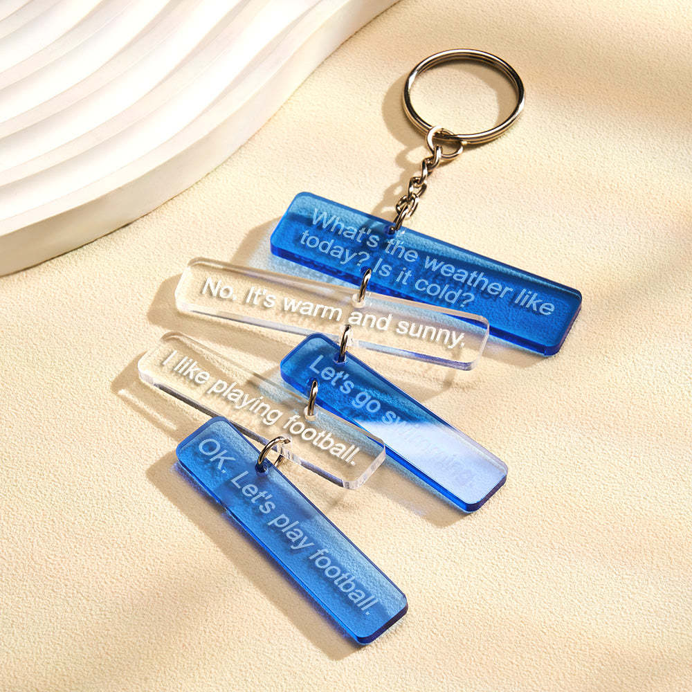 Custom Text Message Acrylic Keychain Personalized Funny Words Key Ring Birthday Gifts - NameNecklace