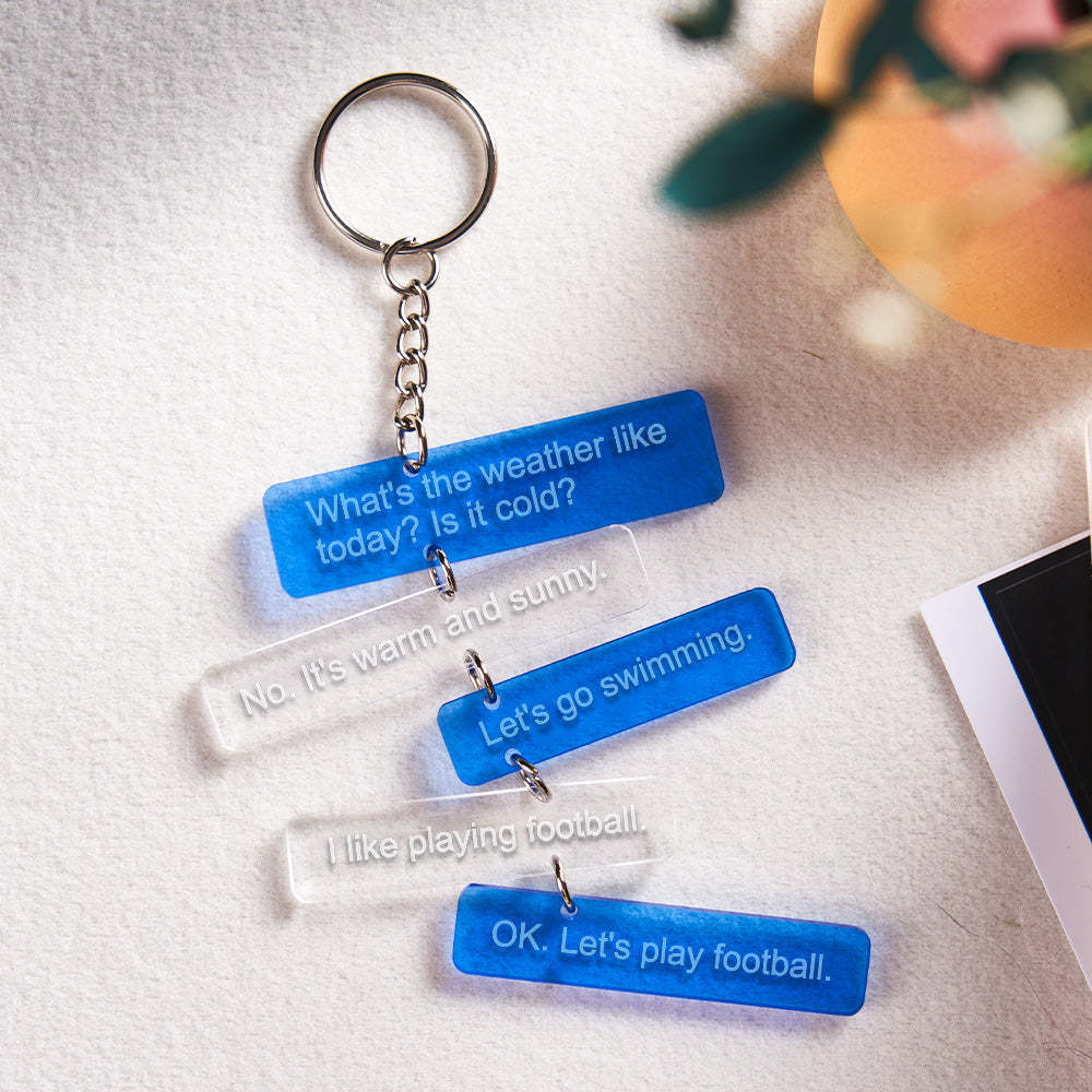 Custom Text Message Acrylic Keychain Personalized Funny Words Key Ring Birthday Gifts - NameNecklace