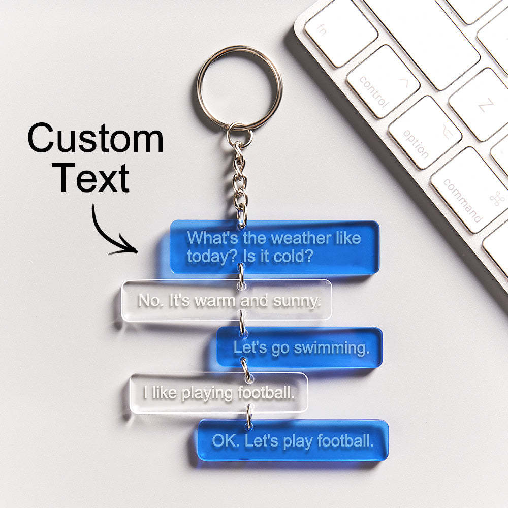 Custom Text Message Acrylic Keychain Personalized Funny Words Key Ring Birthday Gifts - NameNecklace