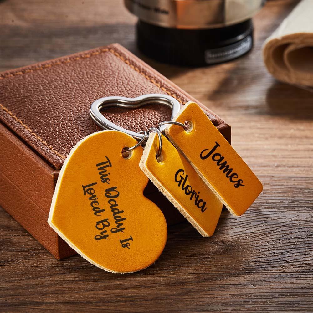Personalized Engraved Belongs To Leather Keychain Vintage Name Keychain for Him - NameNecklace