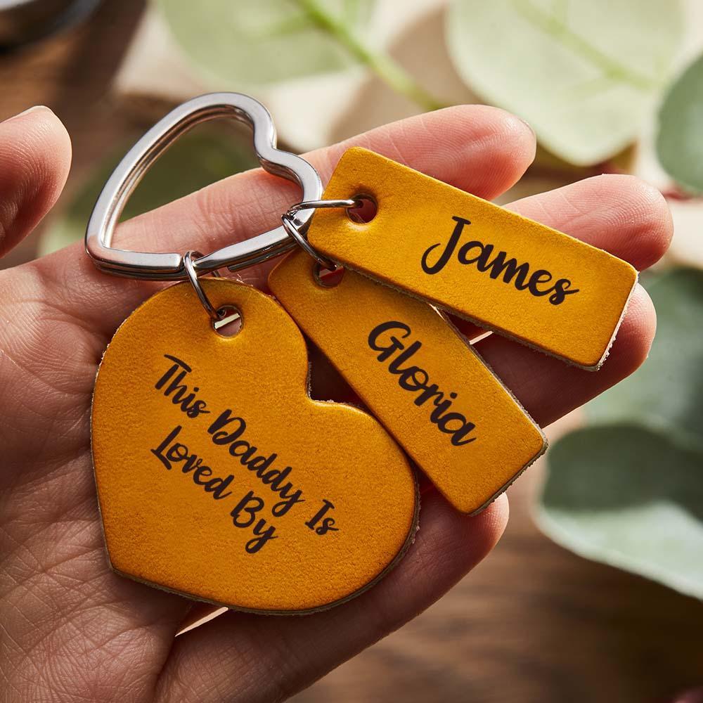 Personalized Engraved Belongs To Leather Keychain Vintage Name Keychain for Him - NameNecklace