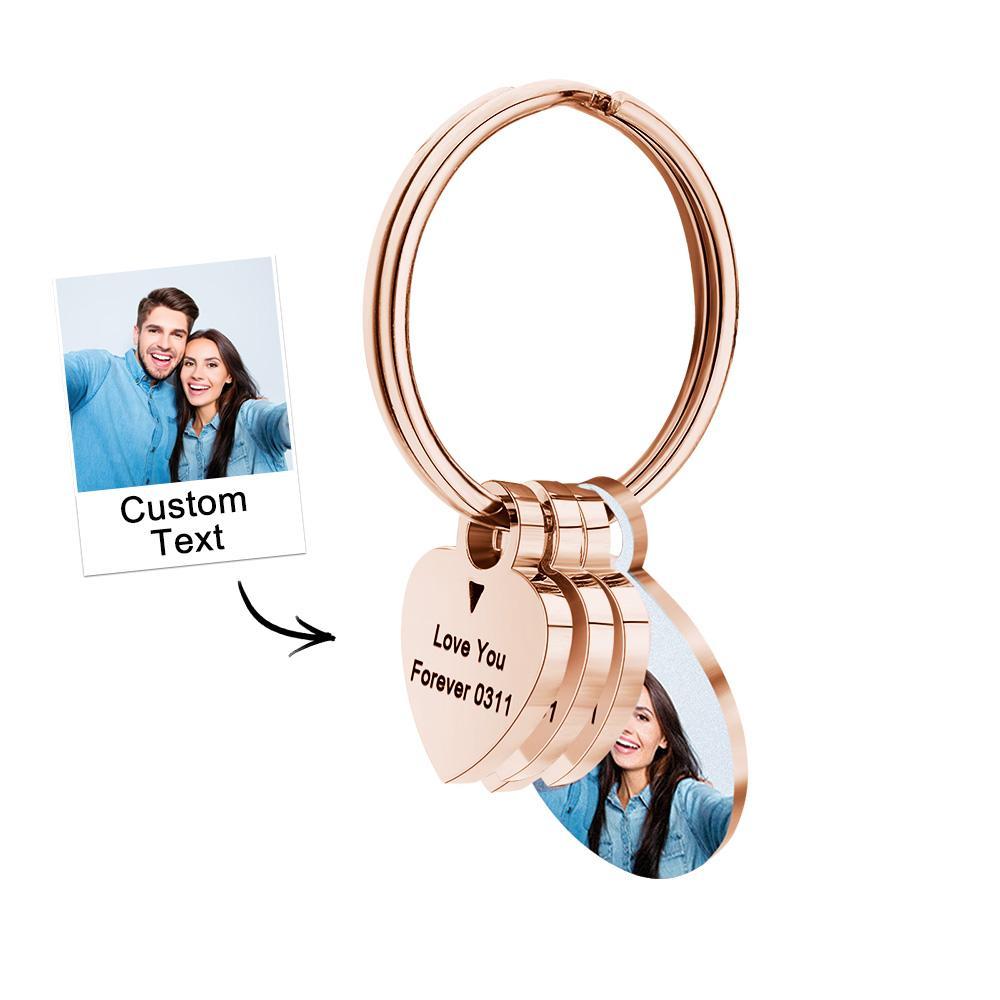 Personalized Photo Family Keychain Engraved Metal Key Chain Gifts For Him - NameNecklace