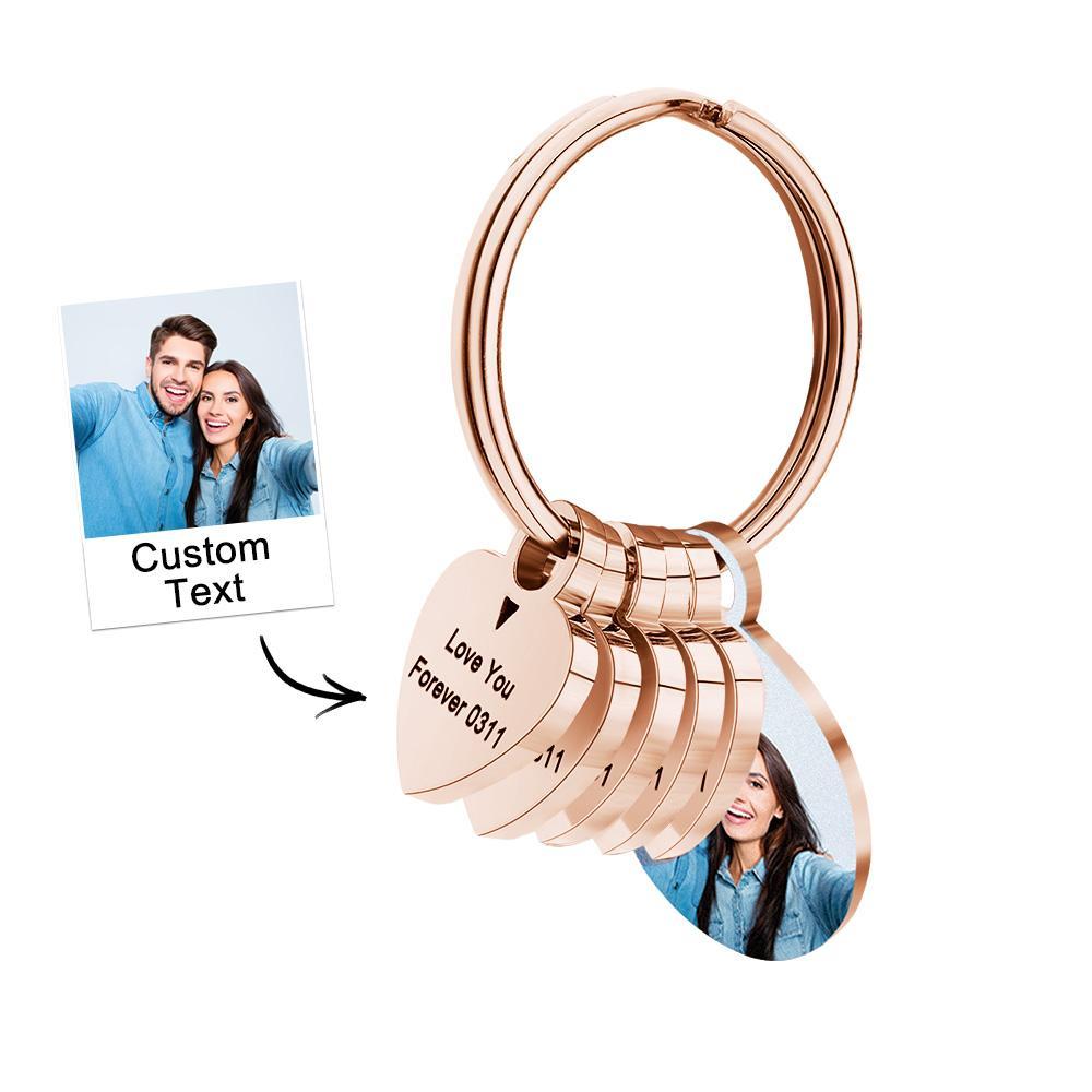 Personalized Photo Family Keychain Engraved Metal Key Chain Gifts For Him - NameNecklace