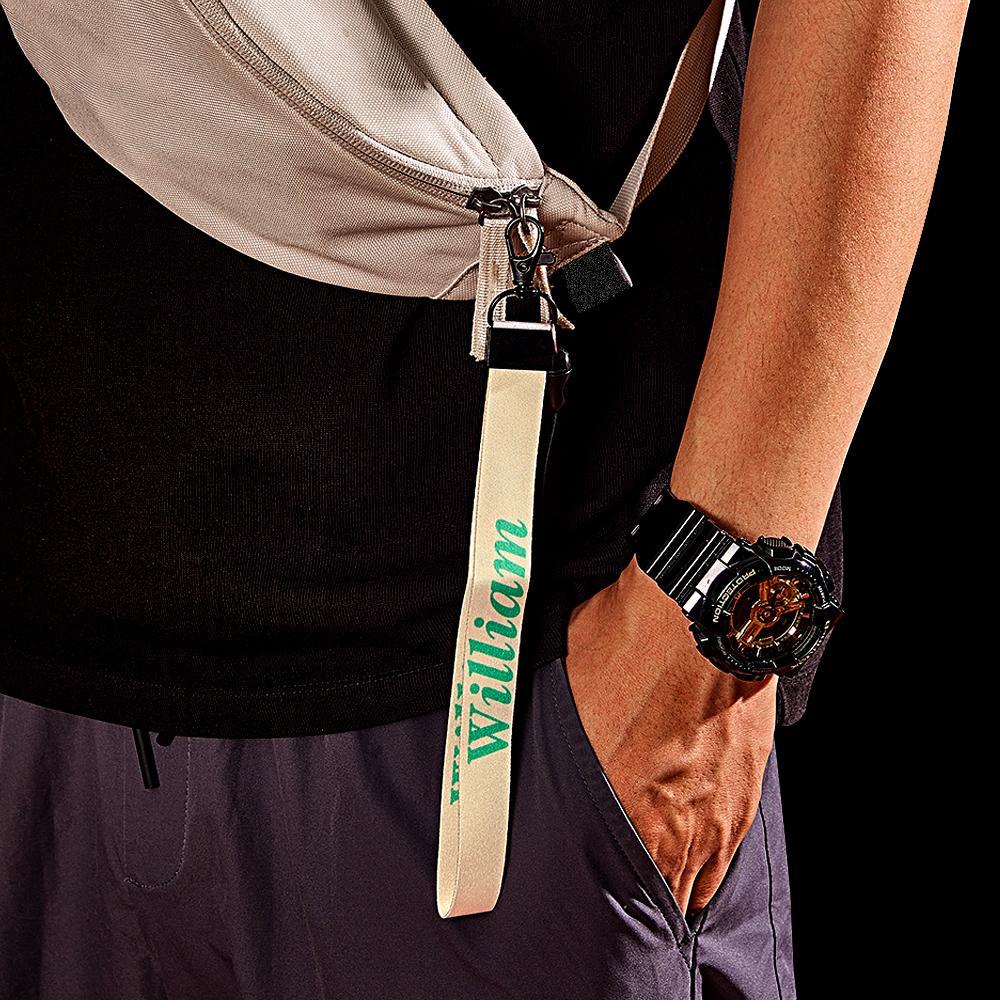 Personalized Text Bag Strap Fashion Belt keychain Decor For Him - NameNecklace