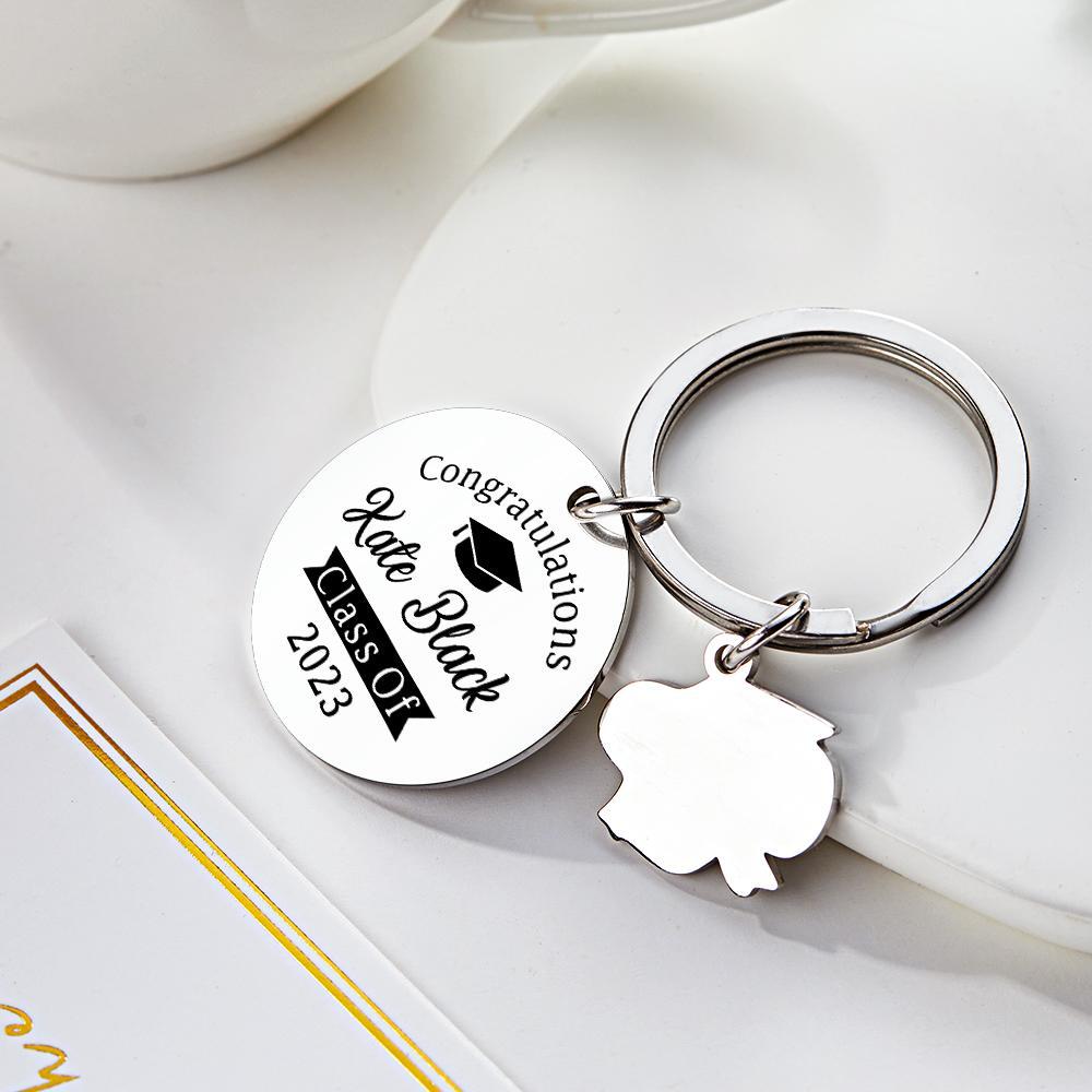Personalized Graduation Photo Keychain Custom Engraved Commemorative Gifts for Him - NameNecklace