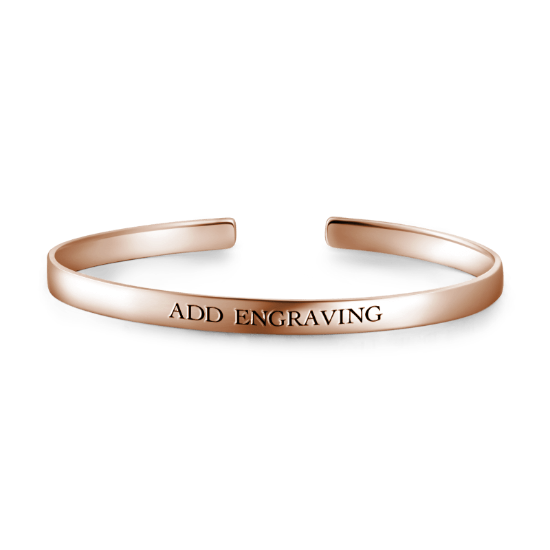 Rose Gold Engravable Cuff Bangle