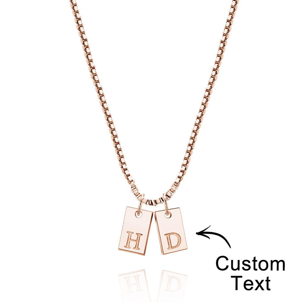 Custom Engraved Necklace Multiple Bar Initial Letter Charm Gifts - NameNecklace