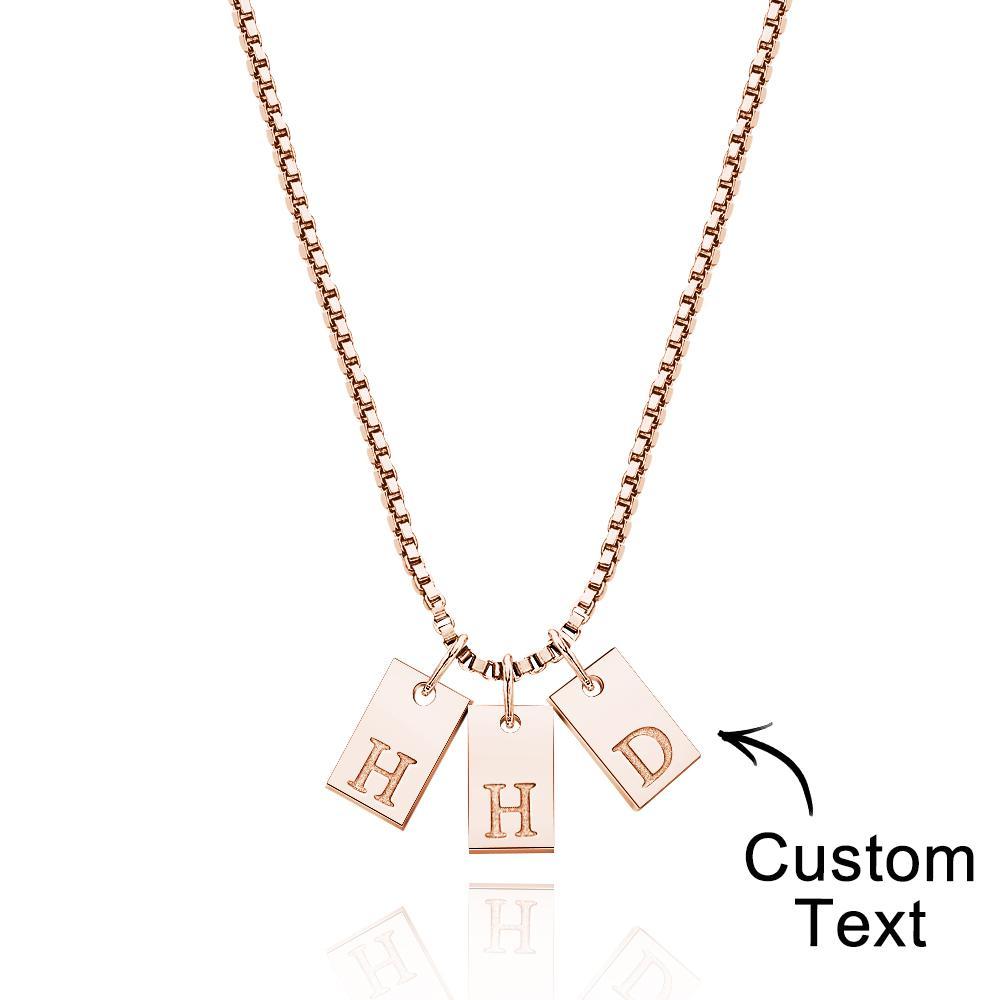 Custom Engraved Necklace Multiple Bar Initial Letter Charm Gifts - NameNecklace