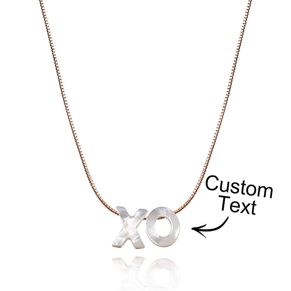 Mother of Pearl Name Necklace Custom Name Silver Necklace - NameNecklace