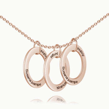 Engraved Hang Tag Necklace Rose Gold Plated Silver
