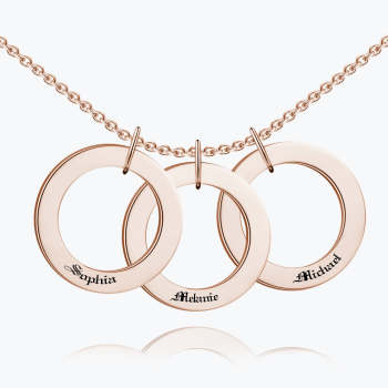 Engraved Hang Tag Necklace Rose Gold Plated Silver