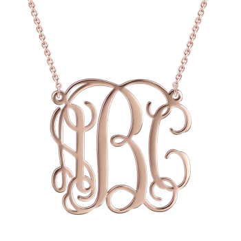 Large Monogram Necklace Rose Gold (H: 2.5 cm)