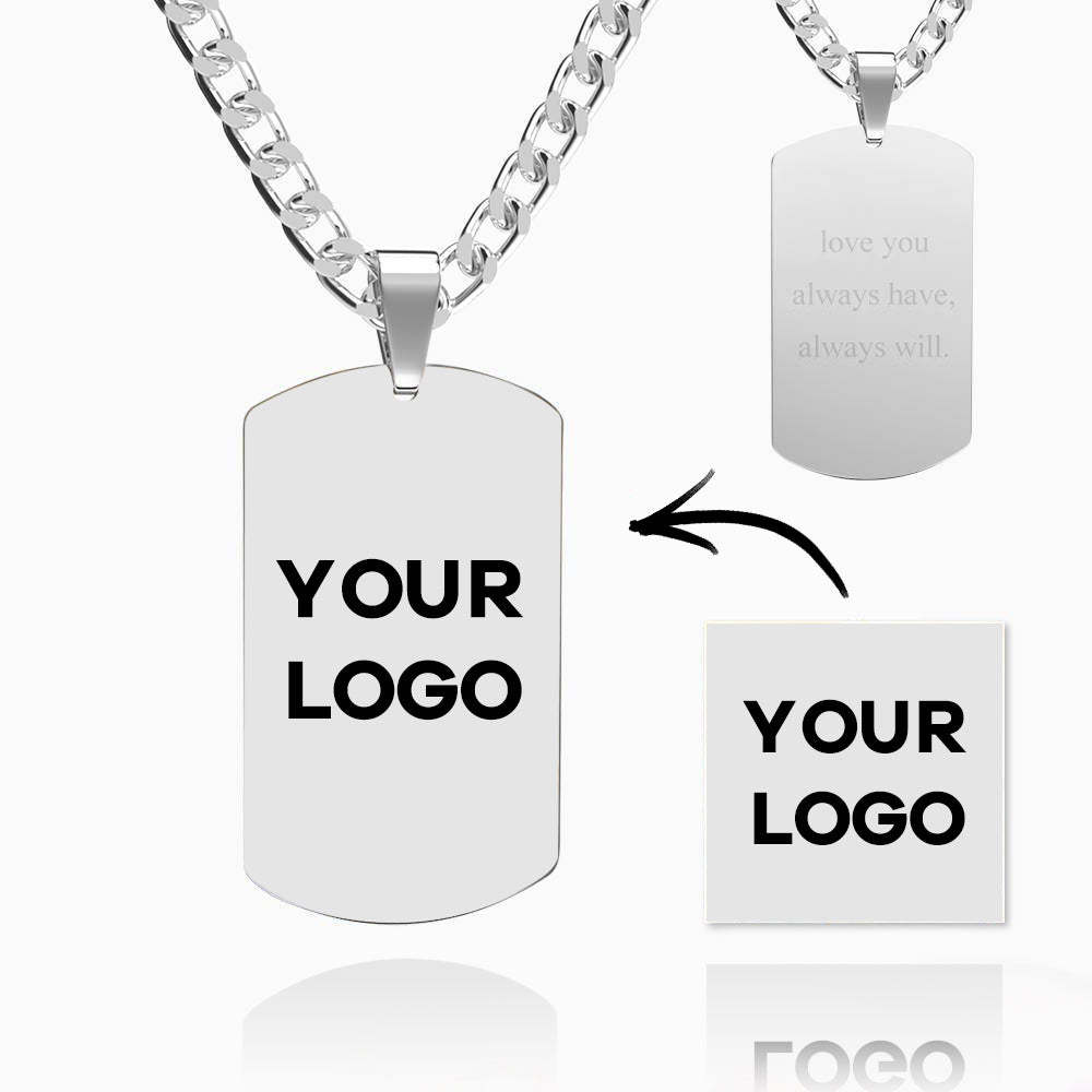 Stainless Steel Dog Tag Photo Pendant