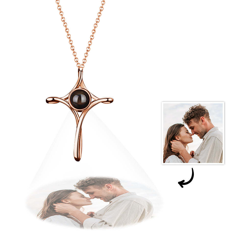 Custom Projection Necklace Cross Pendant Necklace Gift for Her - NameNecklace
