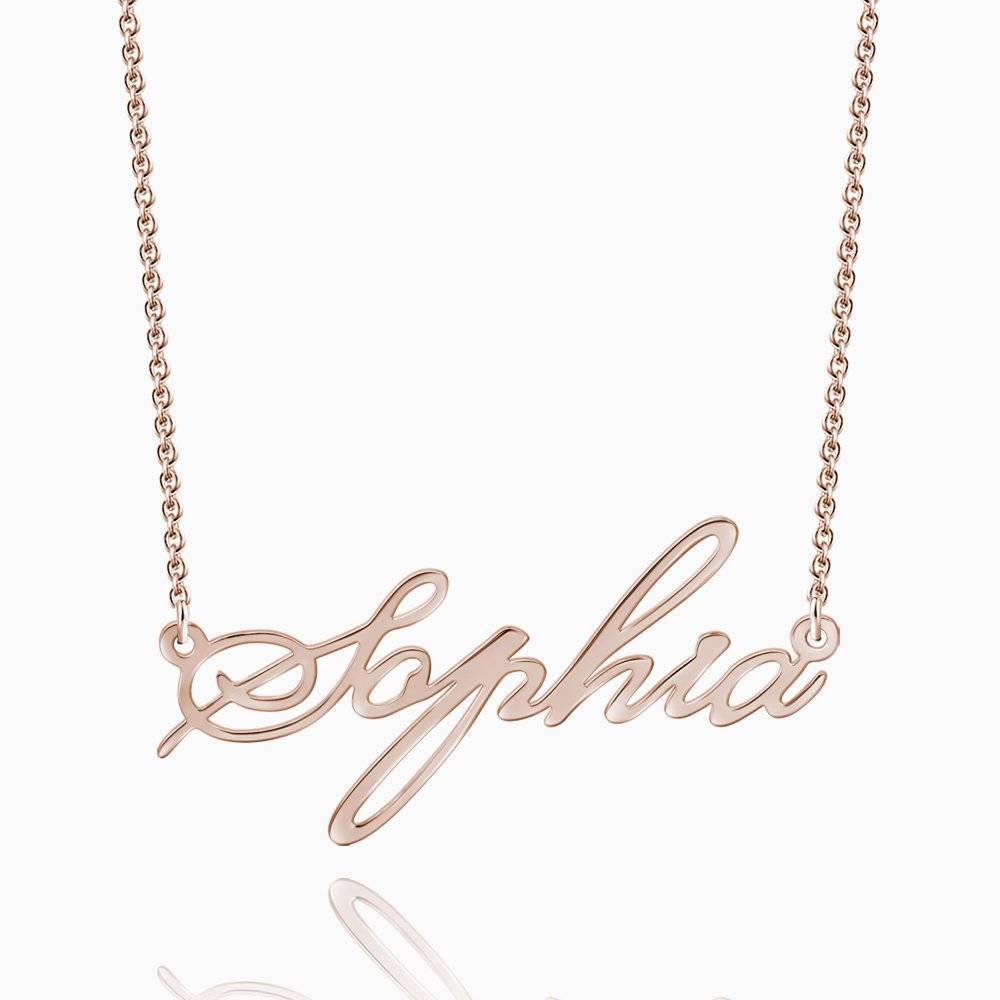 Personalized Name Necklace Rose Gold Plated Silver
