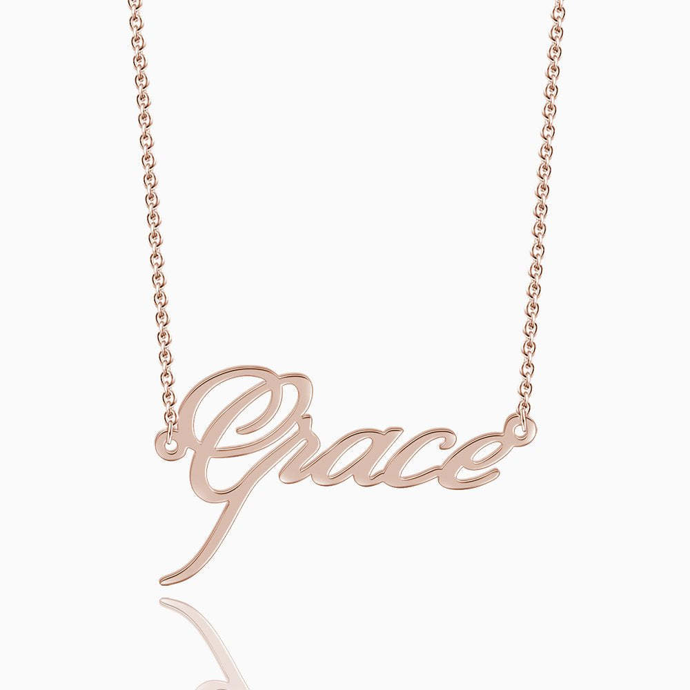 Personalized Name Necklace Rose Gold Plated Silver
