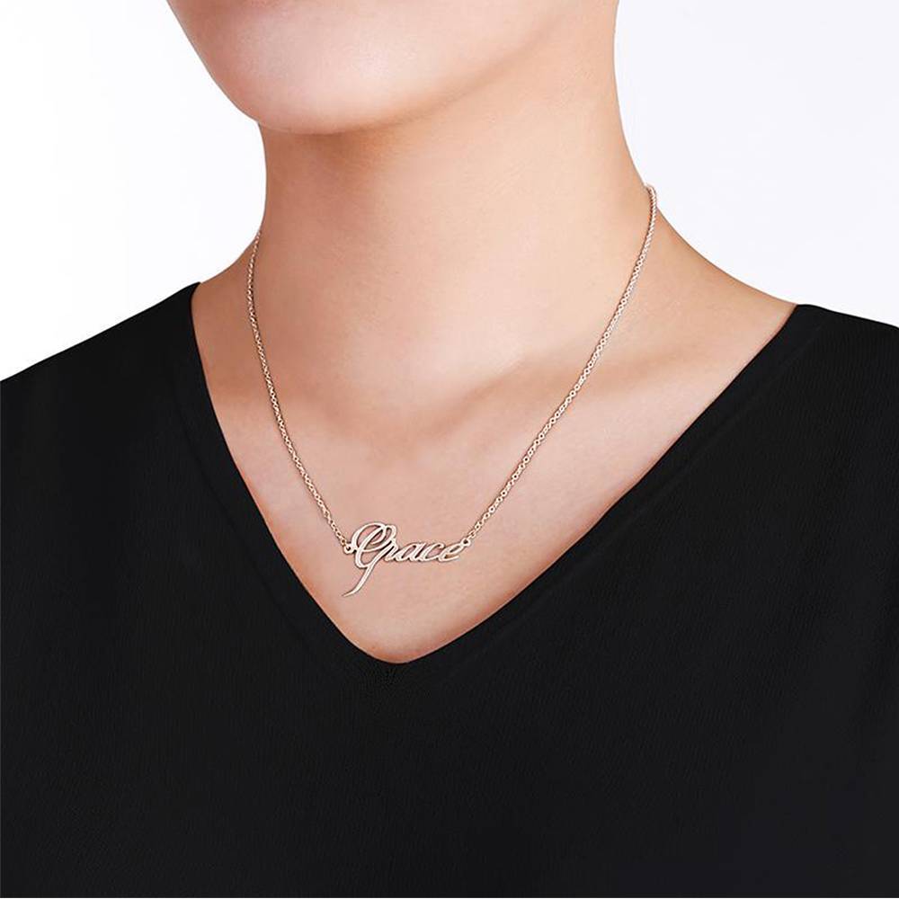 Personalized Name Necklace Rose Gold Plated Silver